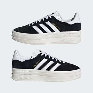 ADIDAS BLACK PLATFORM GAZELLES